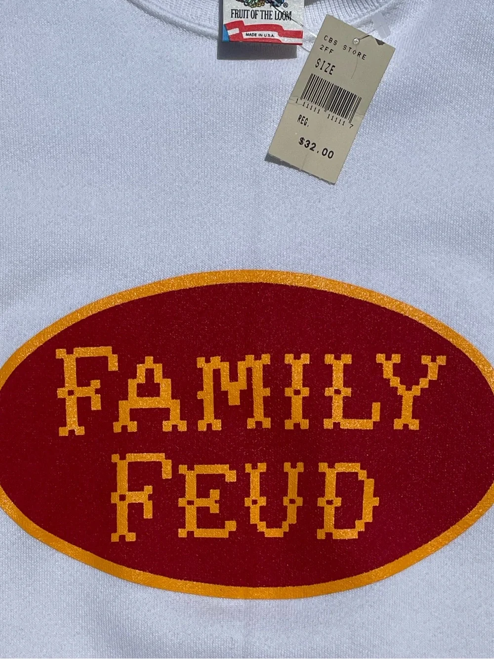 Vtg Deadstock 70s/80s Family Feud CBS Store Single Stitch Crewneck Sweater Sz XL